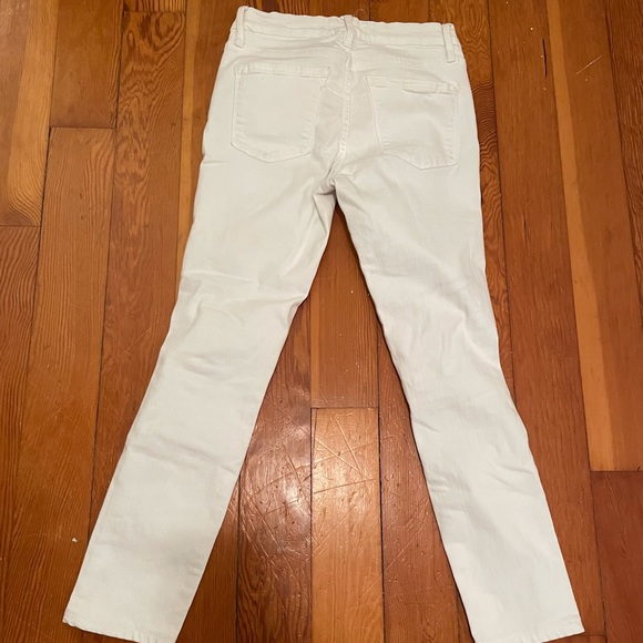 FRAME WHITE DENIM JEANS WOMEN WHITE DISTRESSED HEMMED 25 SHREDDED HOLES - Picture 13 of 14